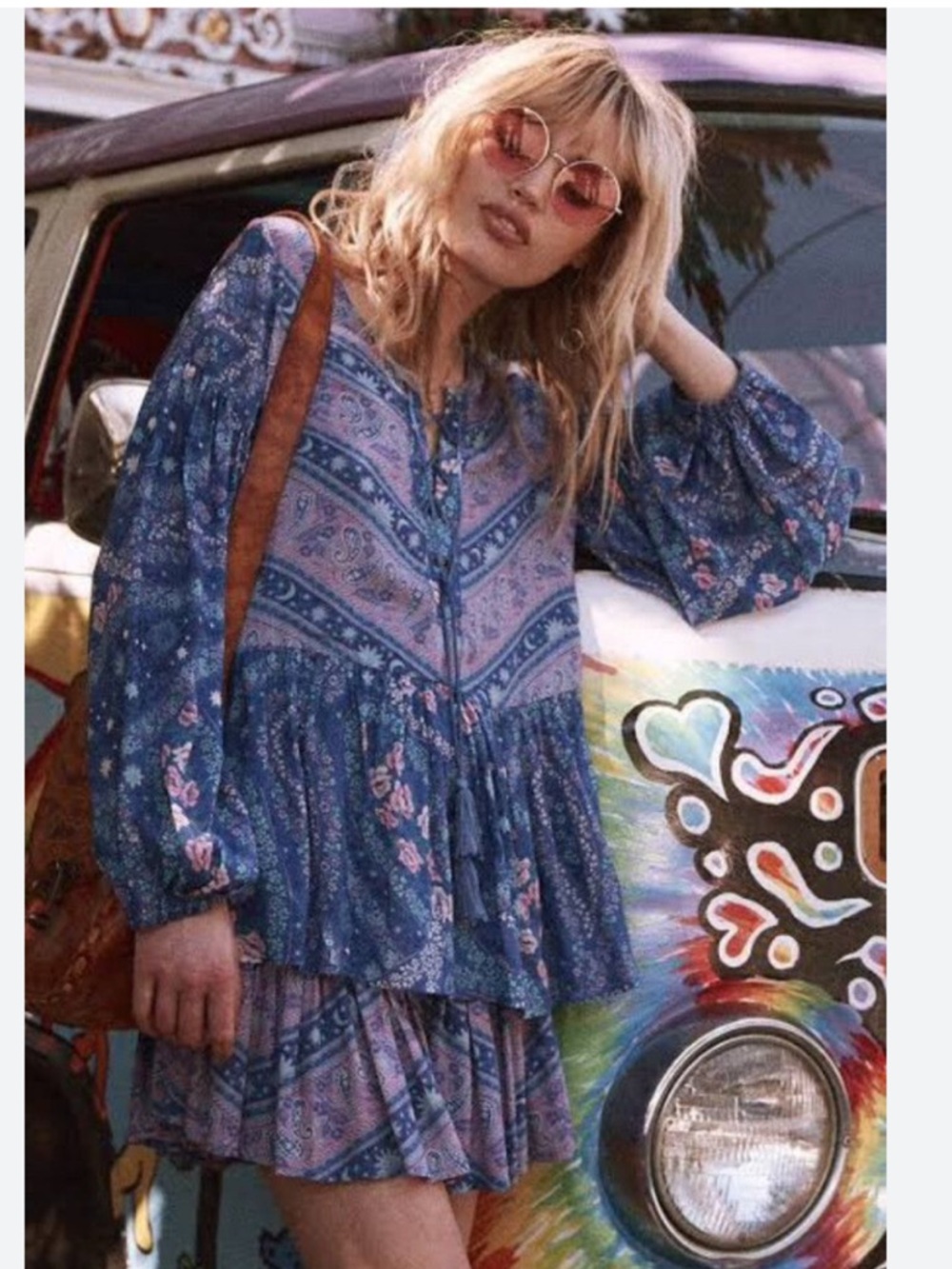 Spell & the Gypsy Collective City Lights Blouse in indigo.